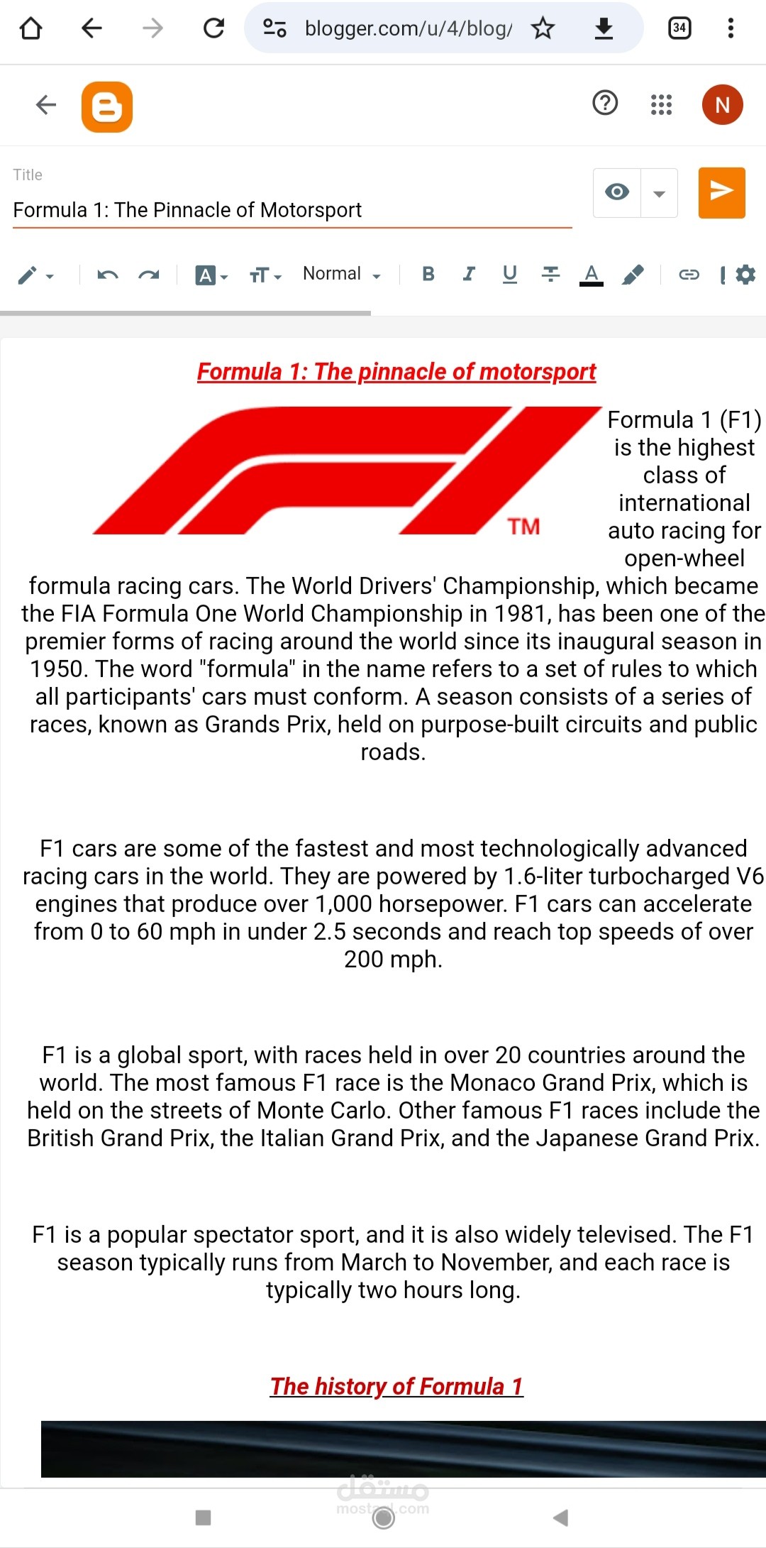 Formula 1 The Pinnacle of Motorsport مستقل