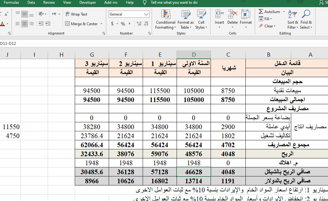جدوى مشروع نموذج دراسة جدوى فارغة Excel