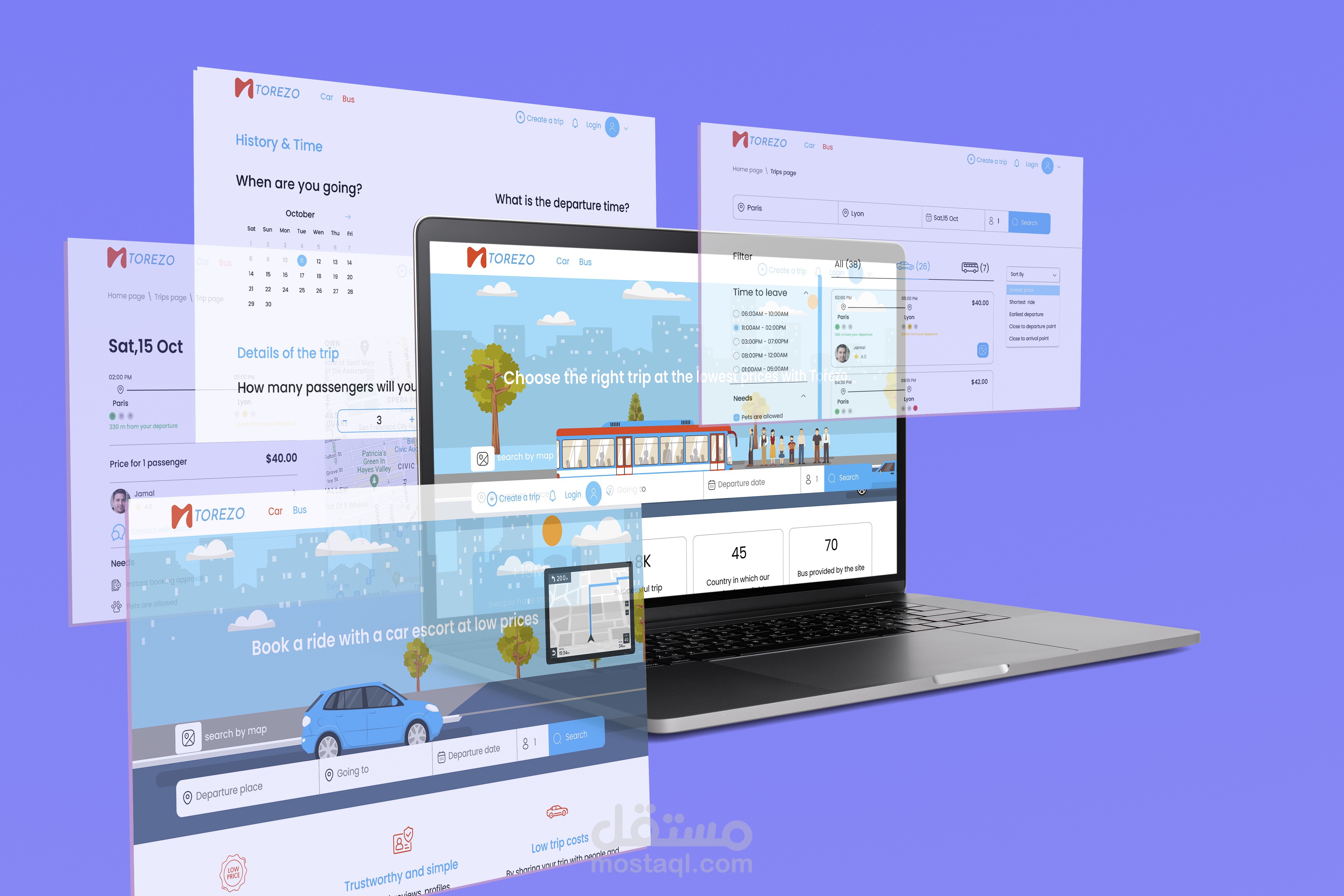 UX UI Transportation Website and app | مستقل