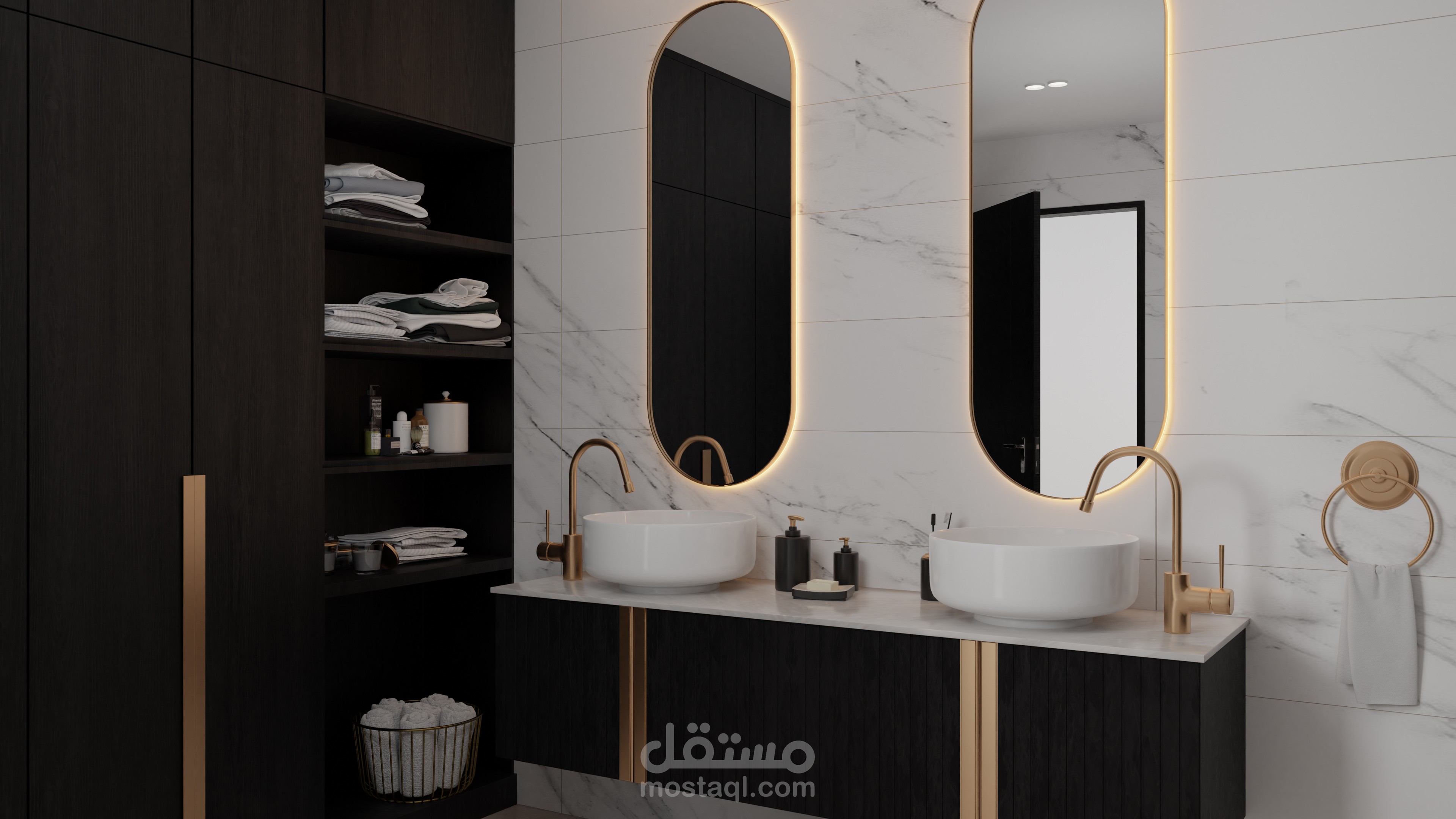 تصميم ثلاثي الأبعاد للحمام الكلاسيكي | مستقل
