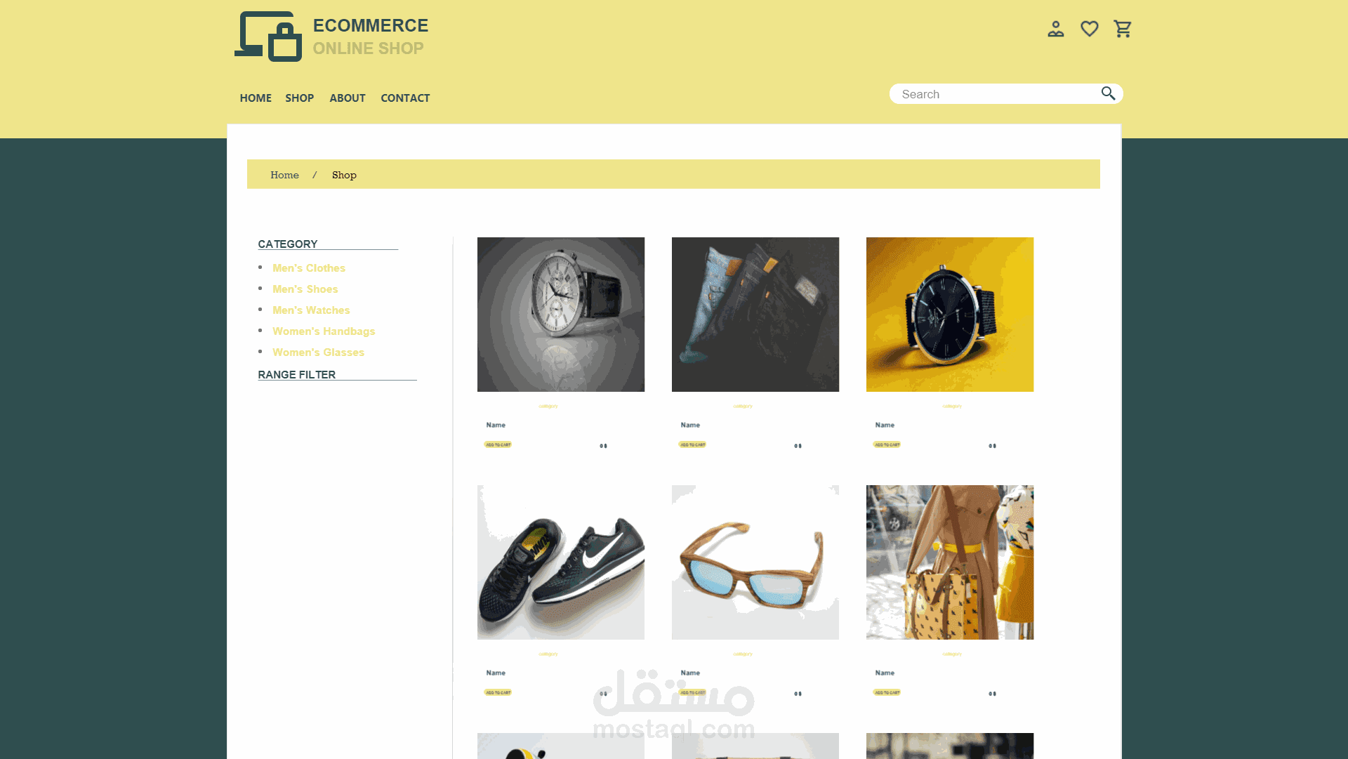 shop model UI/UX design | مستقل