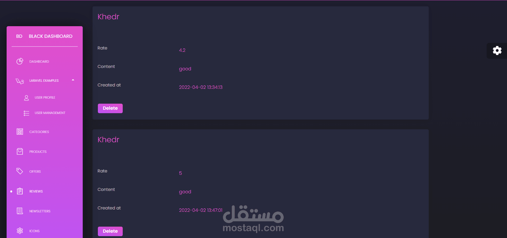 Laravel store 