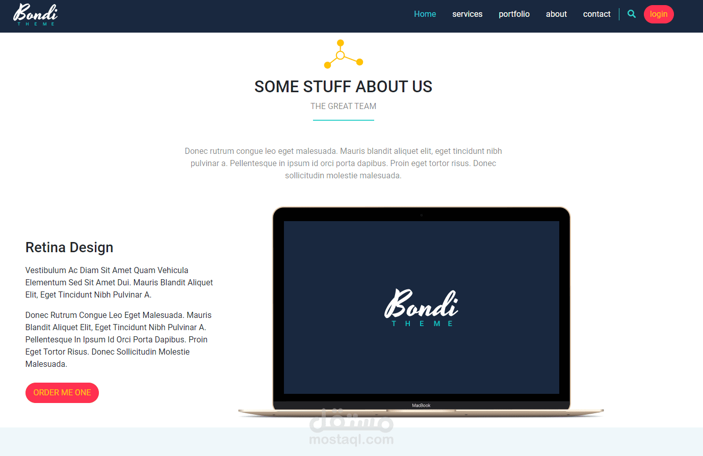 Bondi template (bootstrap5) مستقل