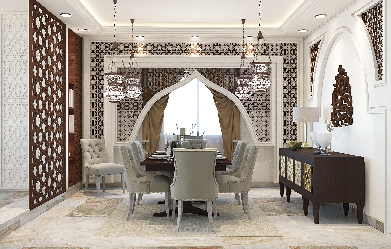 تصميم منزل علي الطراز الاسلامي | مستقل
