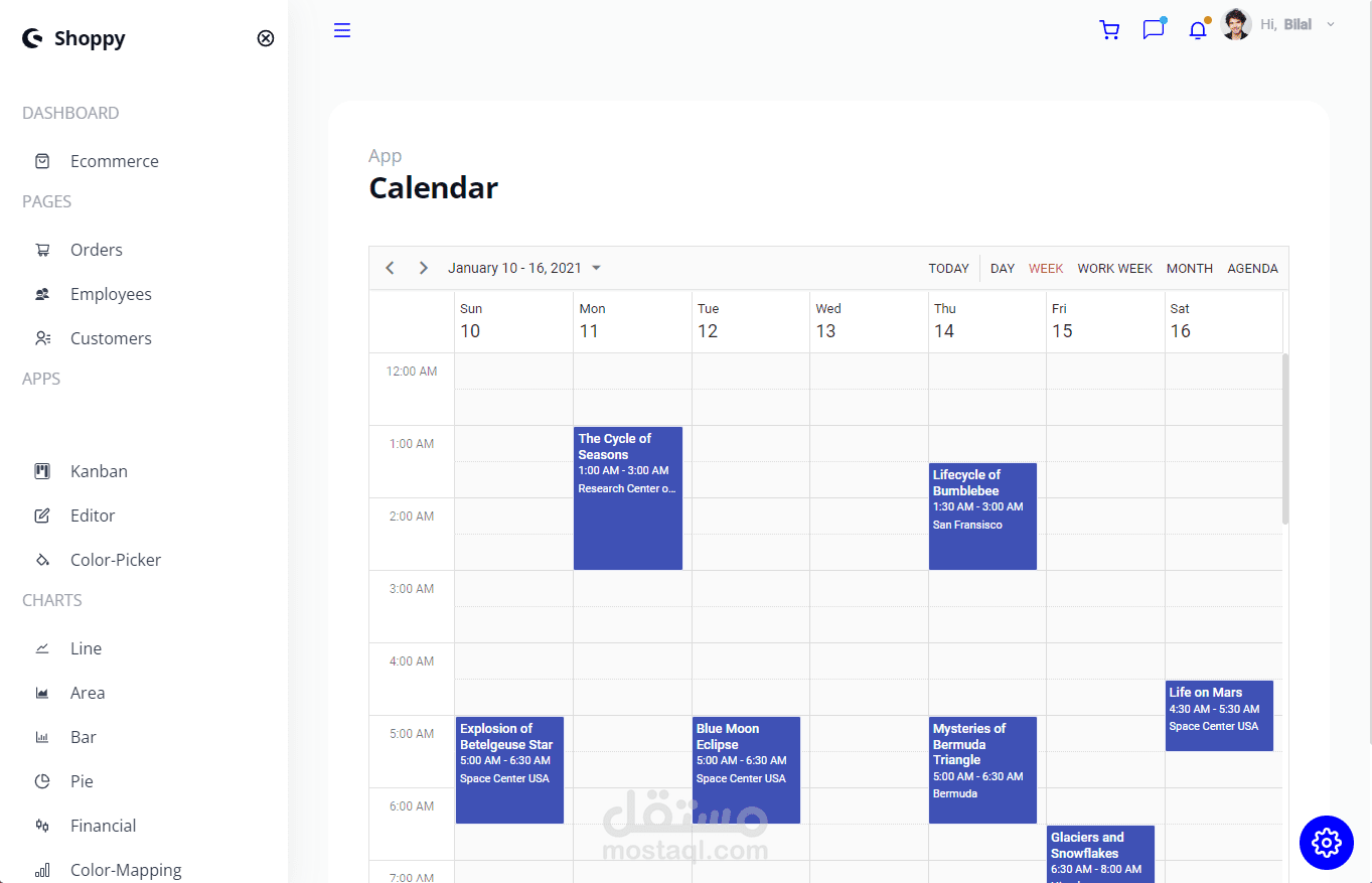 responsive calendar, kanban, and ecommerce app design | مستقل