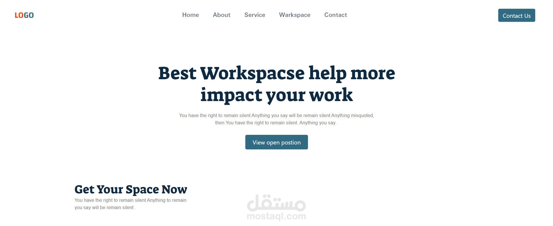تصميم موقع احترافي لعرض مساحات العمل, باستخدام لغات البرمجة التالية ...