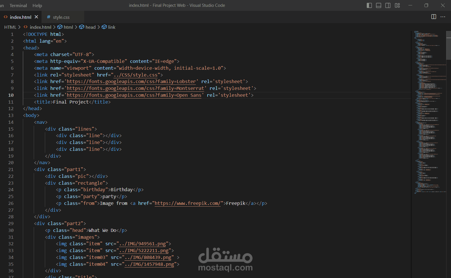 تصميم صفحات ويب html,css | مستقل