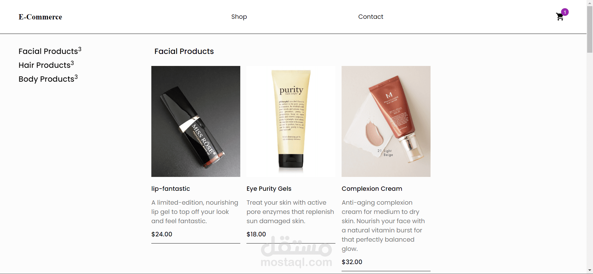 E-commerce Website using React js | مستقل