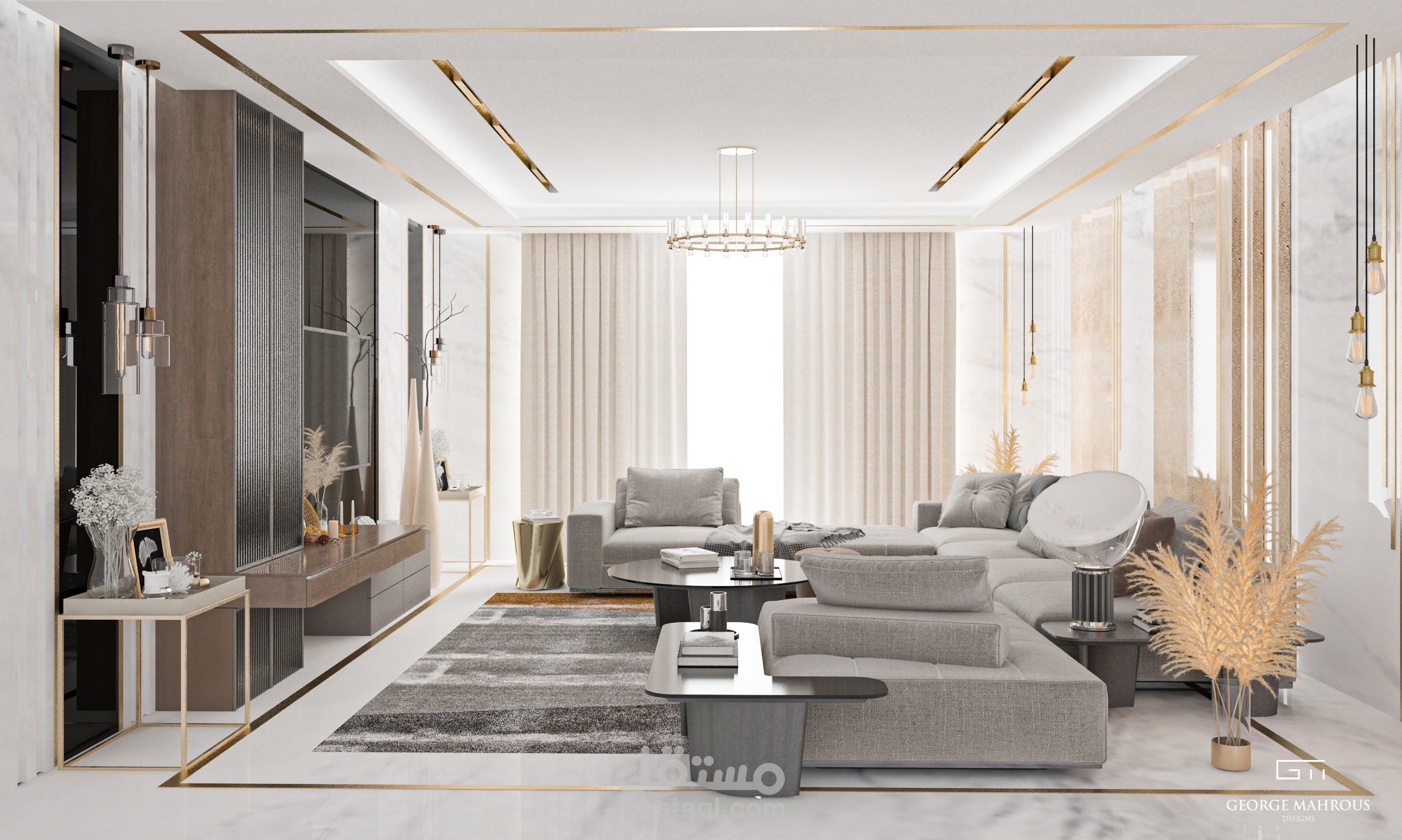 Living room interior design | مستقل