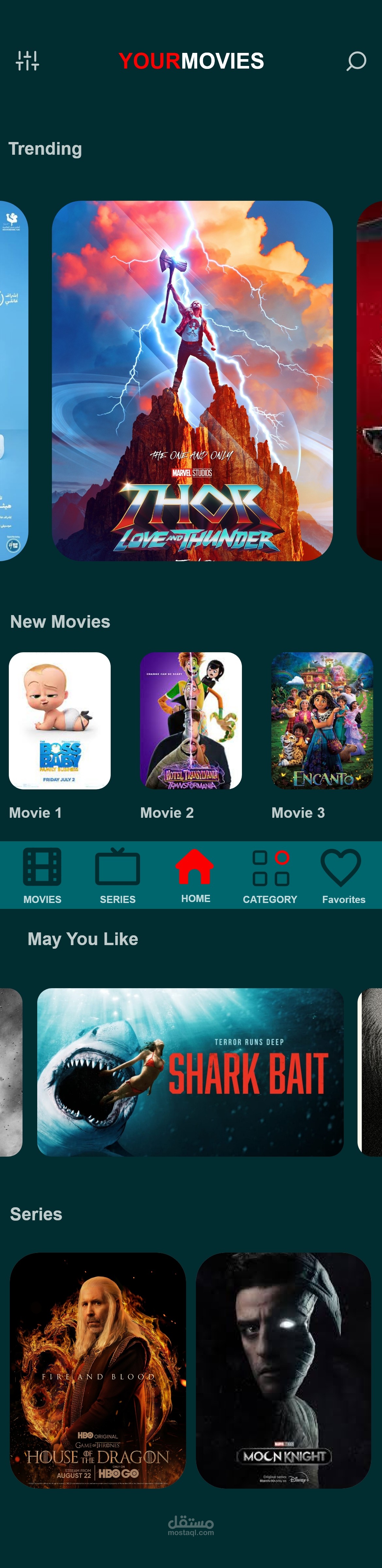 نموذج برنامج YourMovies للافلام والمسلسلات مستقل