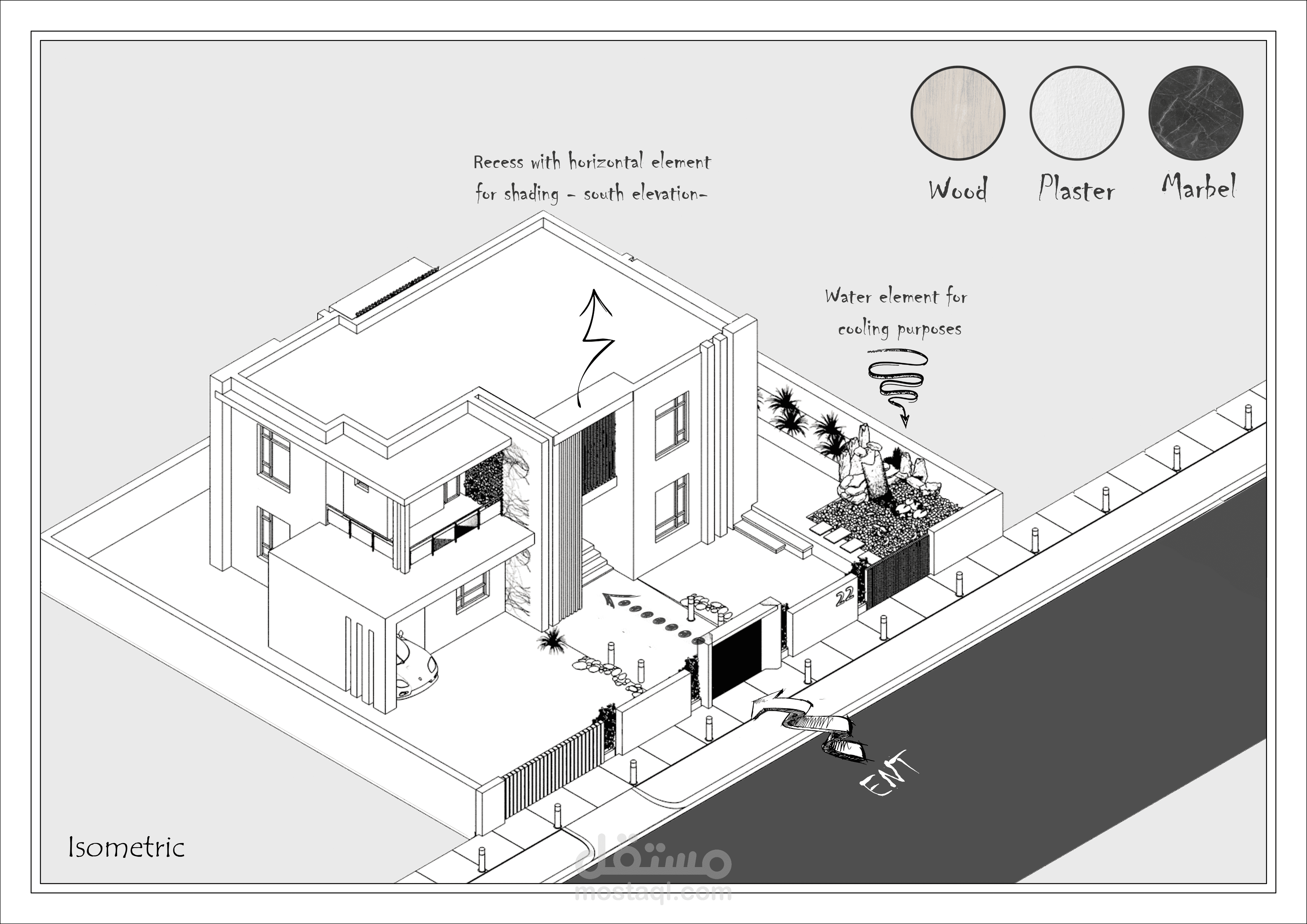 تصميم فيلا سكنية نابلس فلسطين مستقل