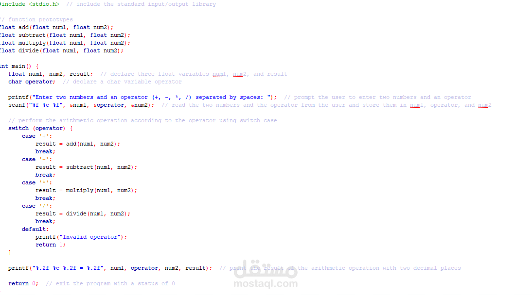C language programming | مستقل