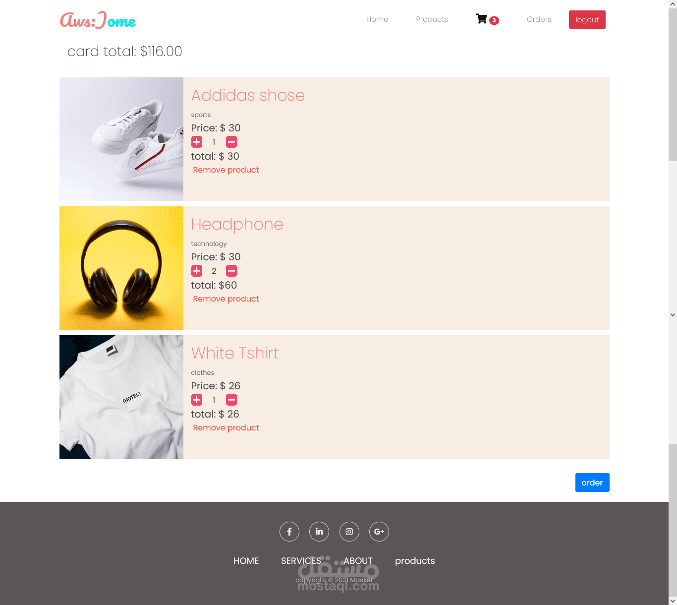 Simple E-commerce application | مستقل