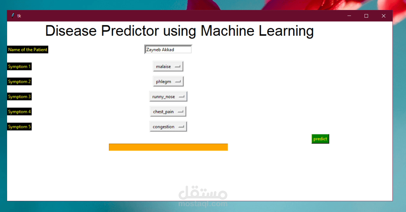 Disease Predictor using Machine Learning by symptoms | مستقل