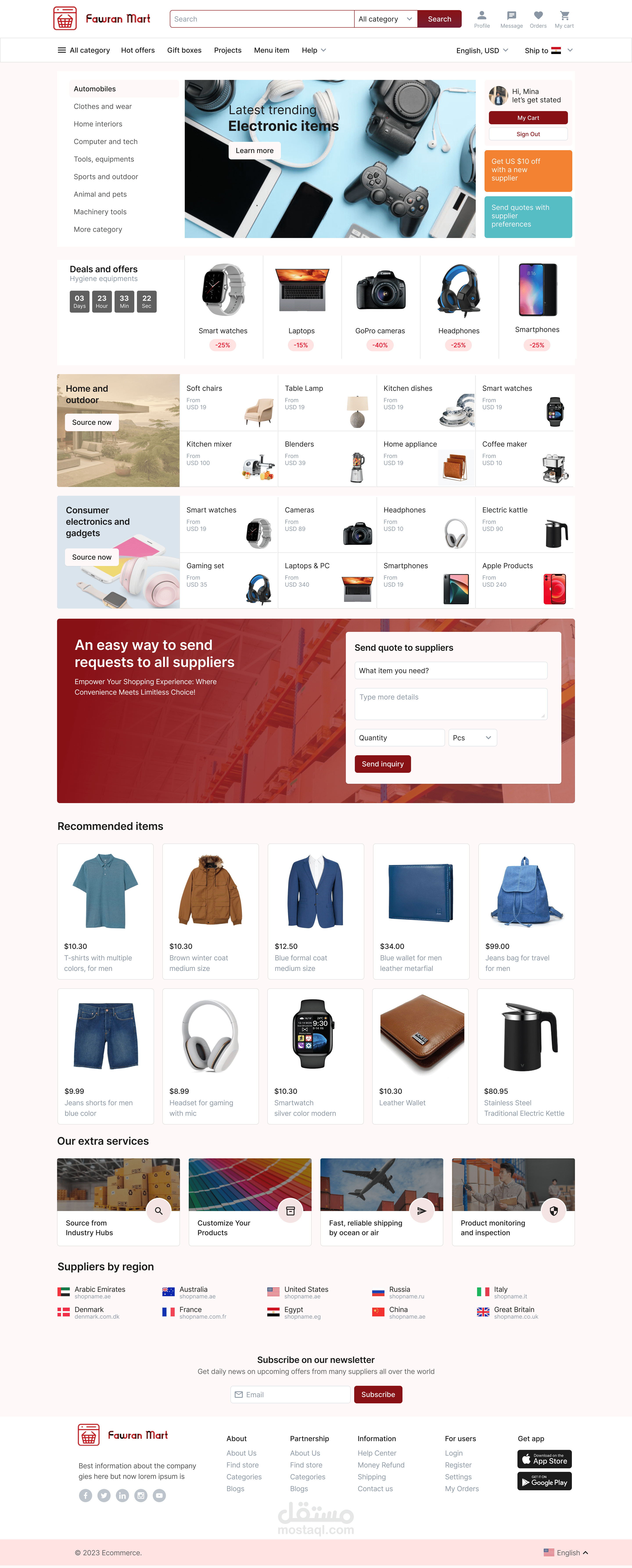 Fawran Mart Responsive UI/UX Design | مستقل
