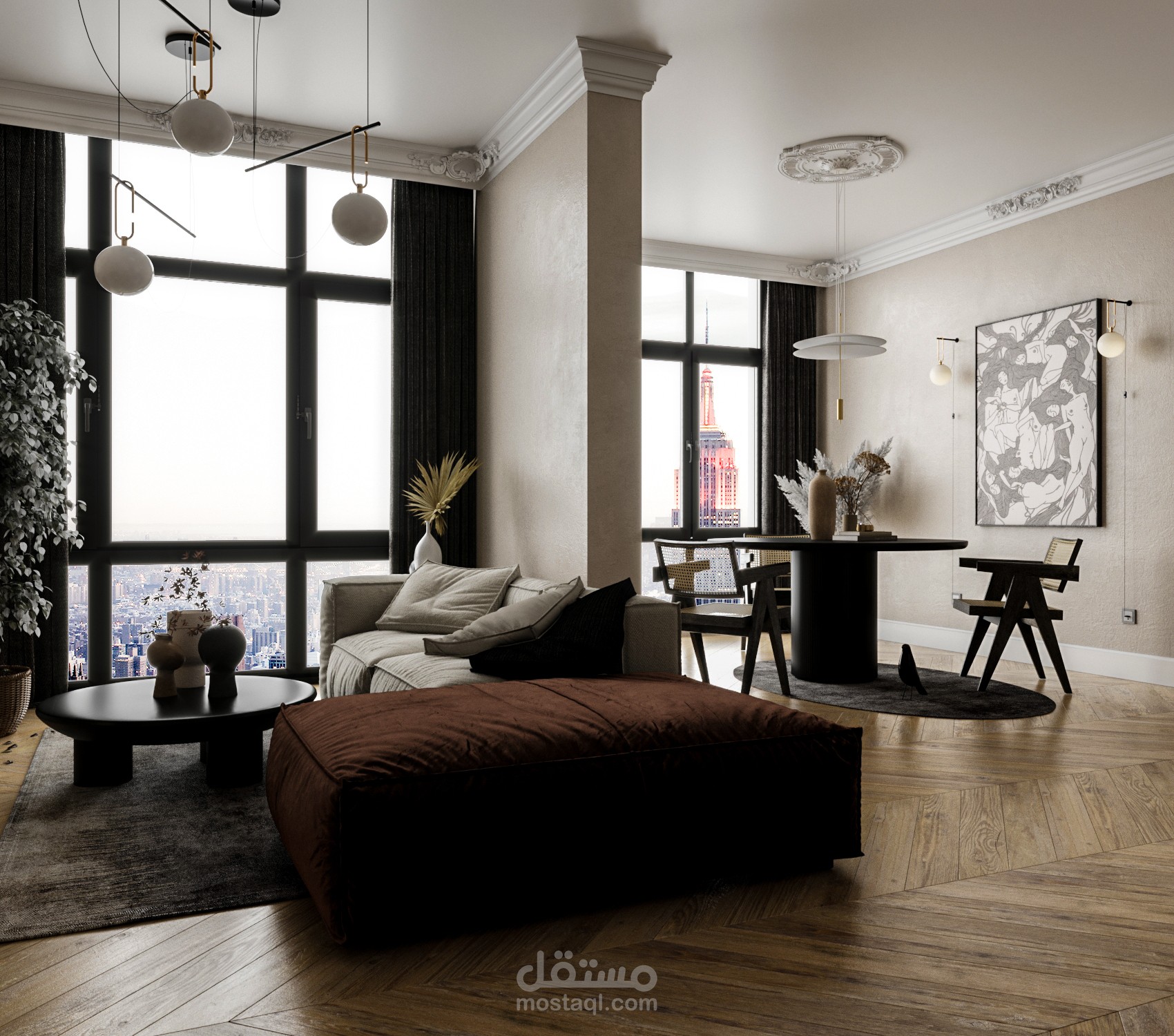Living room interior design | مستقل