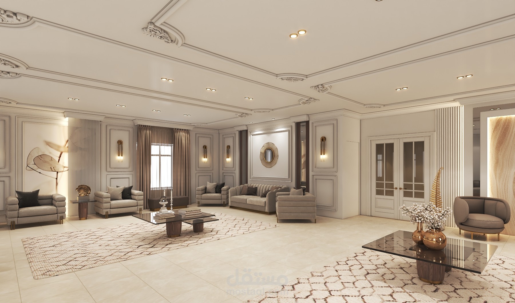 تصميم داخلي لصالة استقبال | مستقل