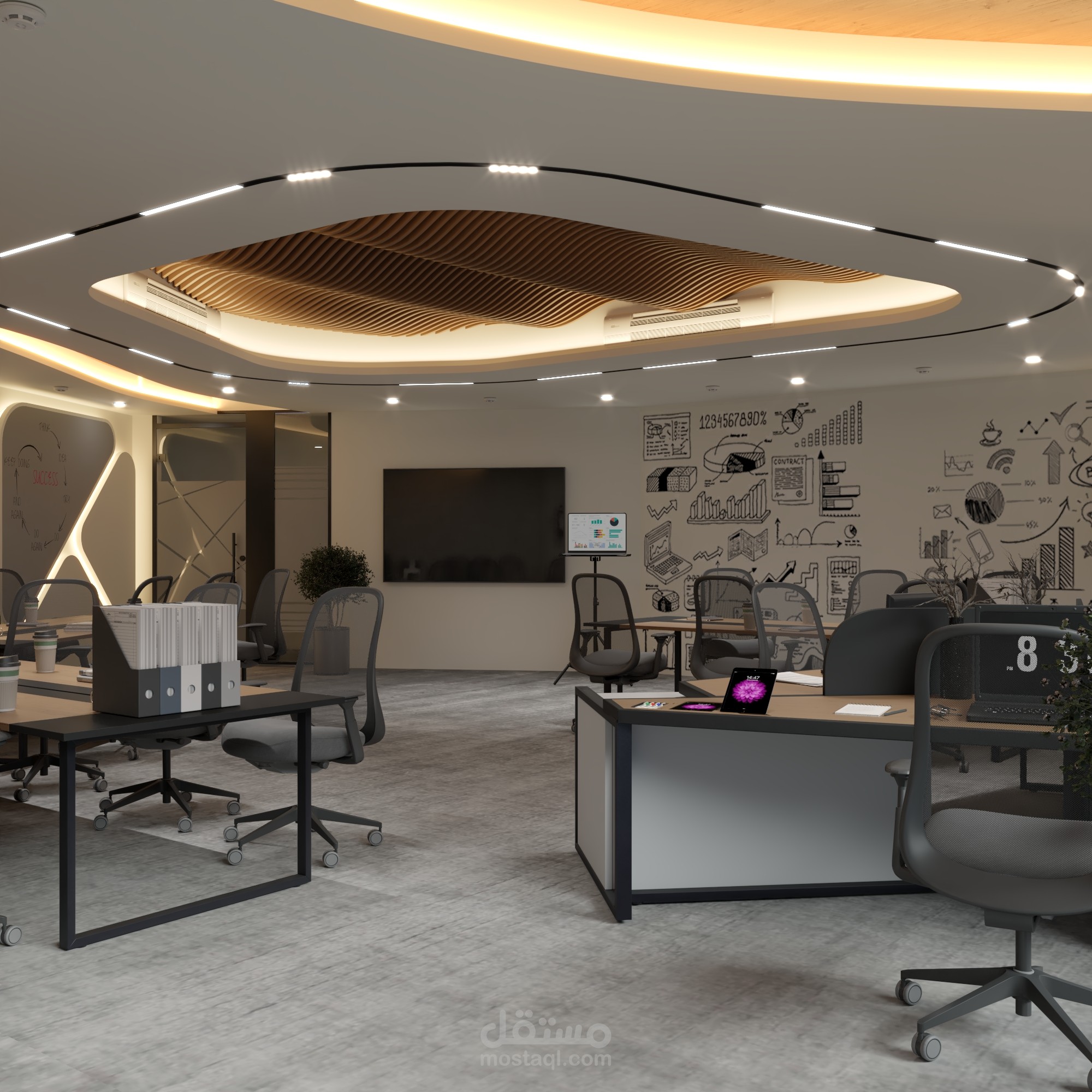 تصميم داخلي لمكتب شركة | مستقل