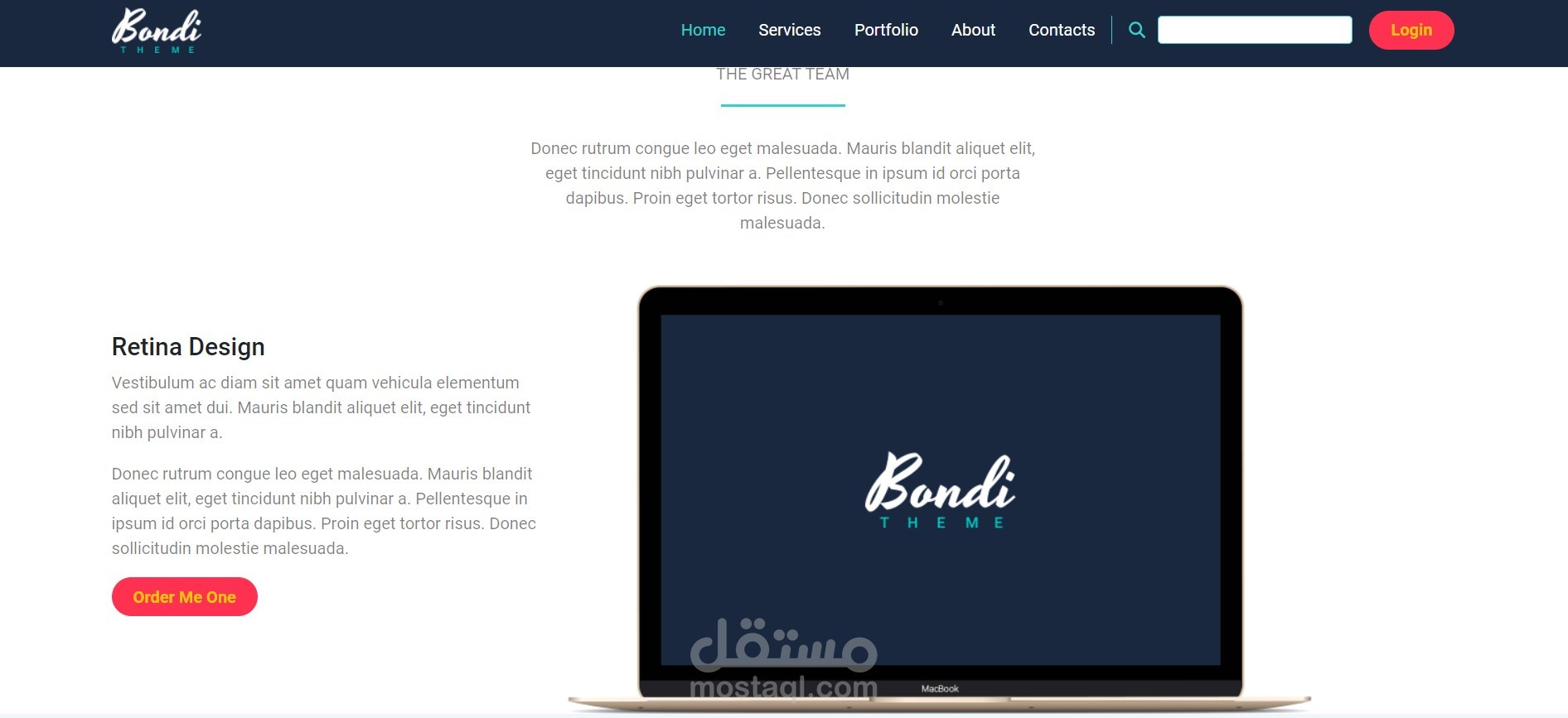 Bondi Design Template مستقل