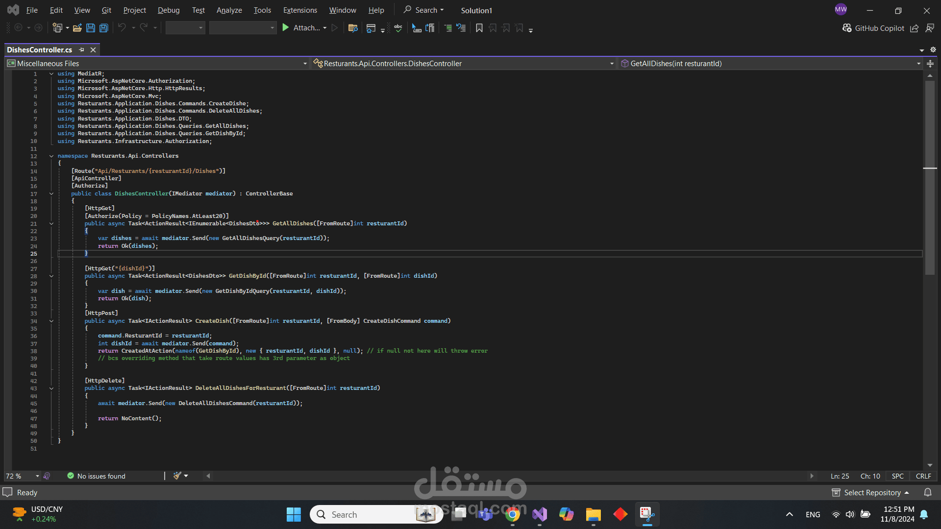 Resturants API | مستقل