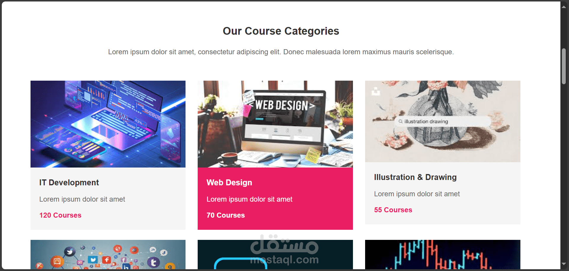 تصميم وتطوير واجهة أمامية لموقع ويب باستخدام HTML و CSS | مستقل