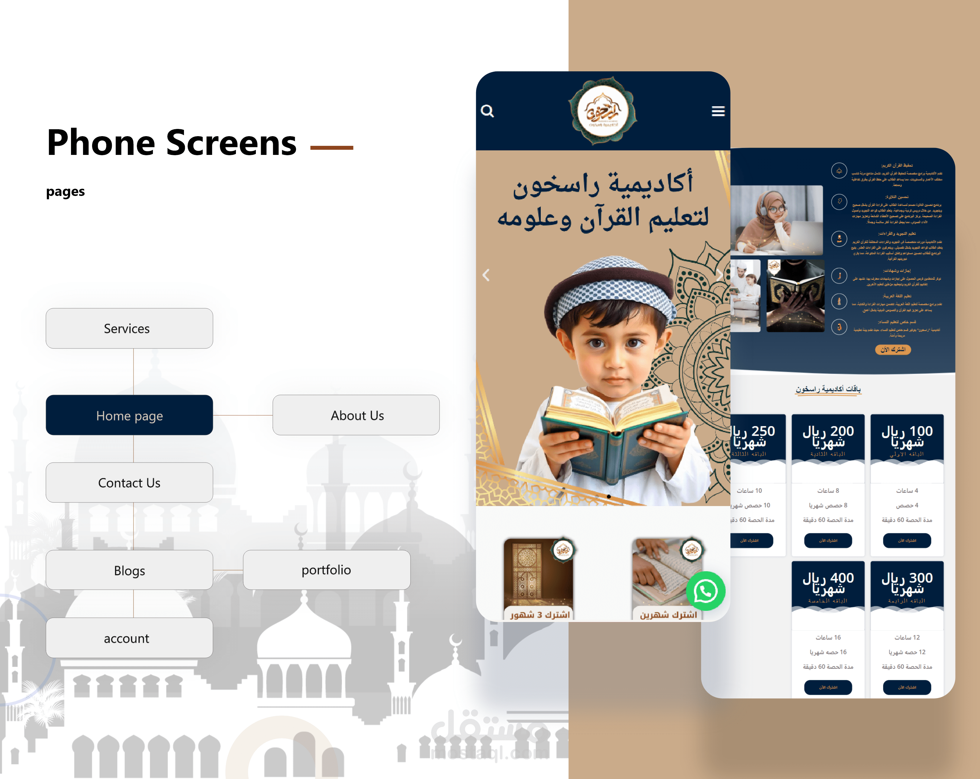 UI/UX for Quran Academy | مستقل
