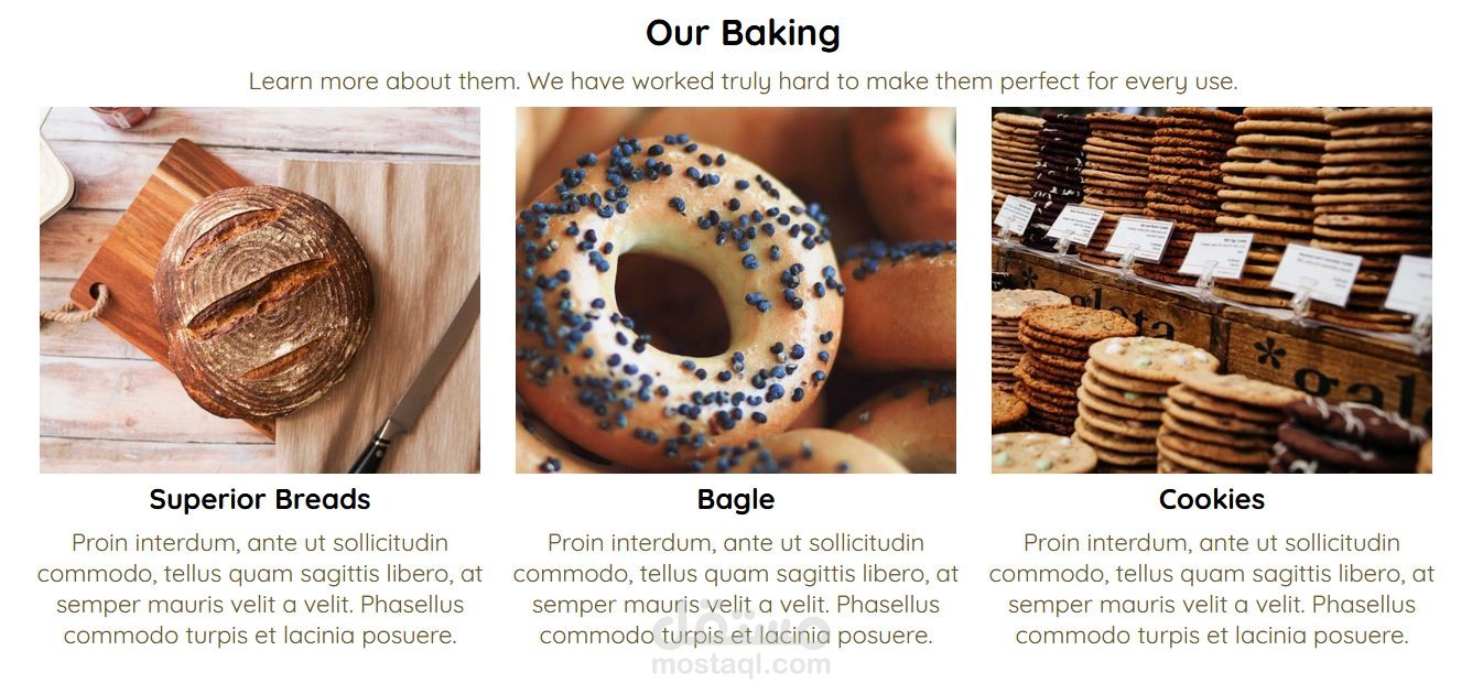 تصميم موقع الكتروني باستخدام html,css(bakery site) | مستقل