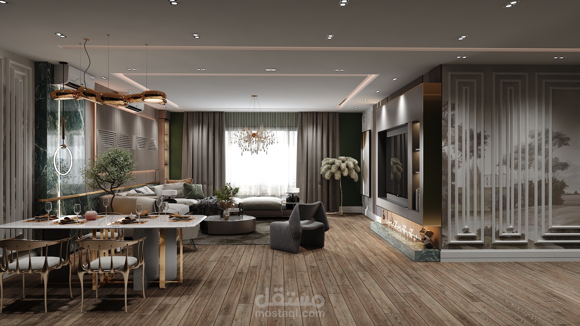 تصميم صالة معيشة وطعام | مستقل
