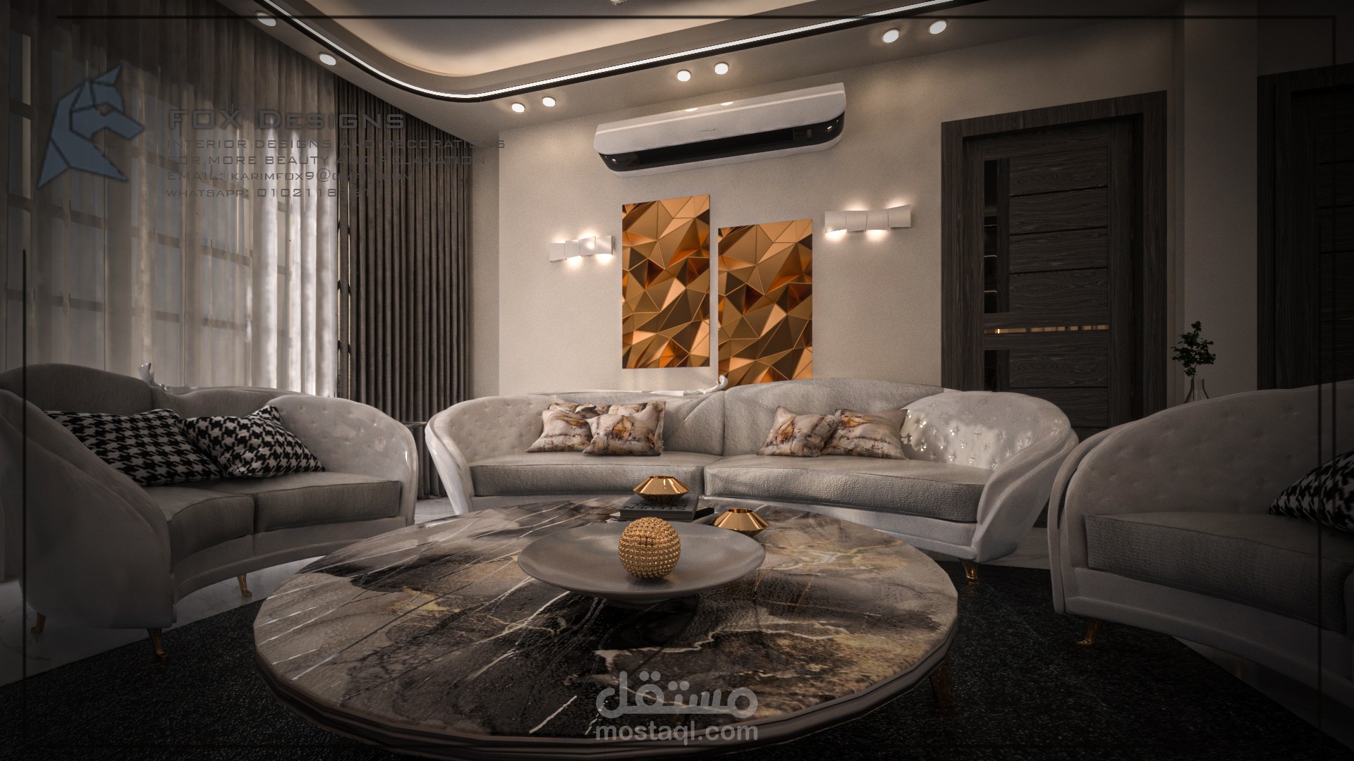 تصميم الصالة المفتوحة - open Hall Design | مستقل