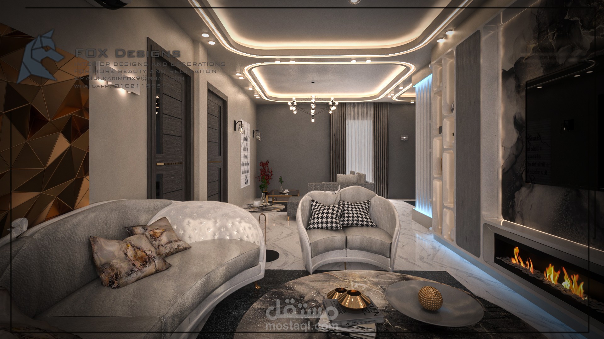 تصميم الصالة المفتوحة - open Hall Design | مستقل