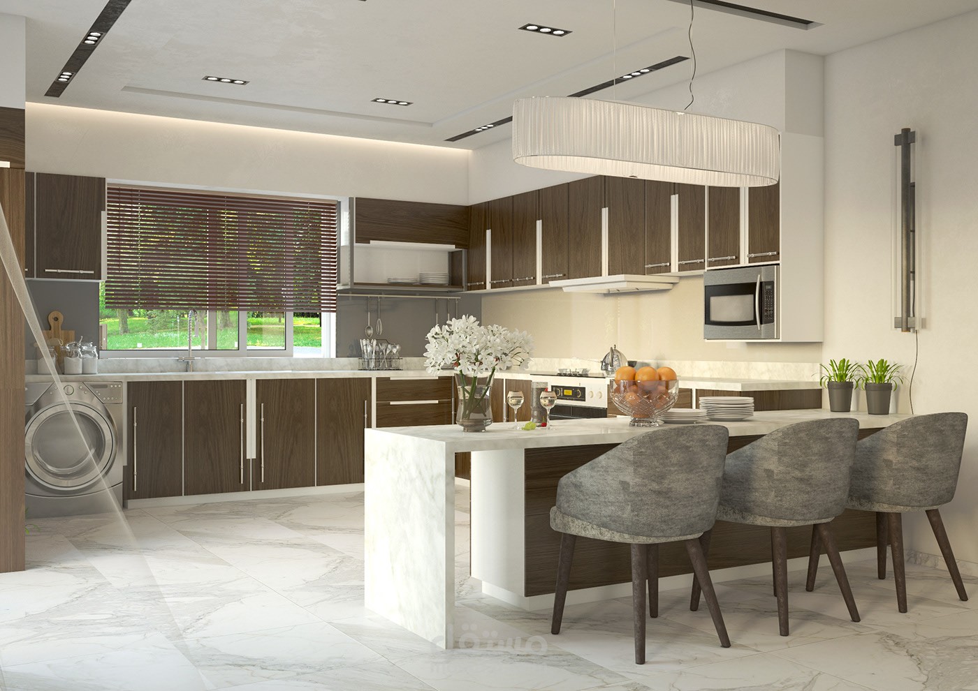 Kitchen and living interior design | مستقل