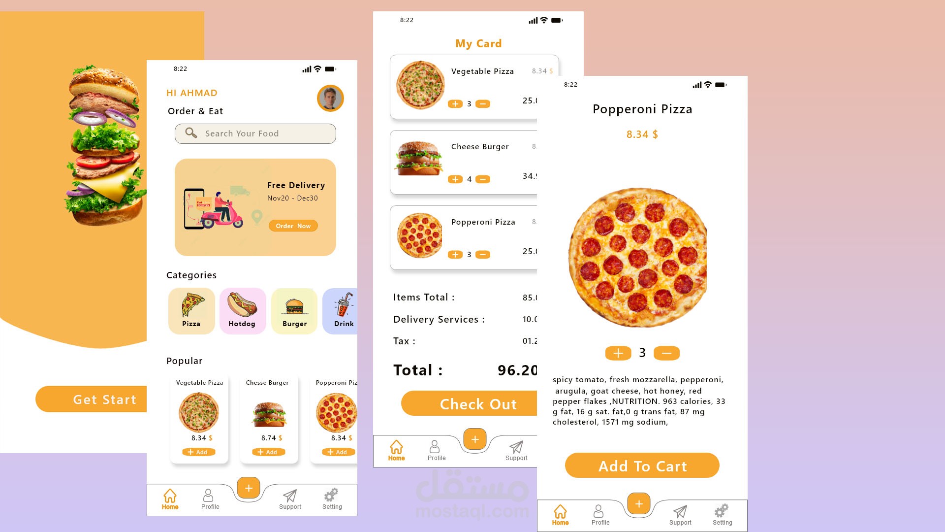 UI UX for a Resturant App | مستقل