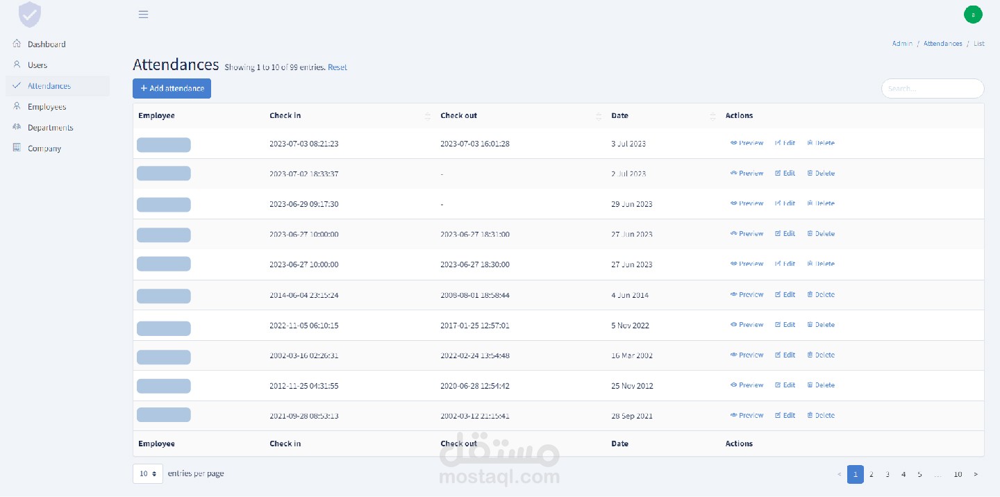 Employee Atendence with Location verification & Admin panel | مستقل