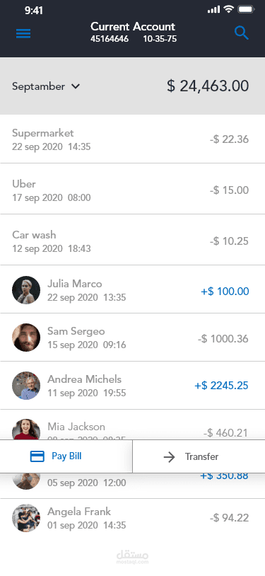 Online mobile wallet UI | مستقل