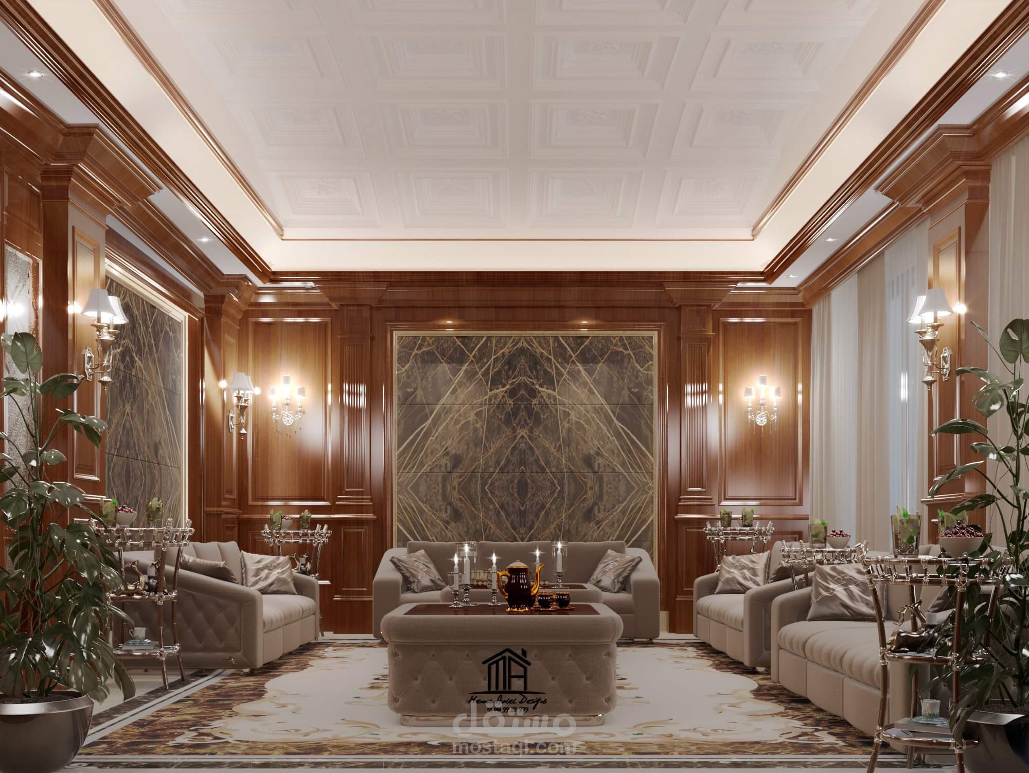 تصميم مجلس رجالي كلاسيكي فاخر | مستقل