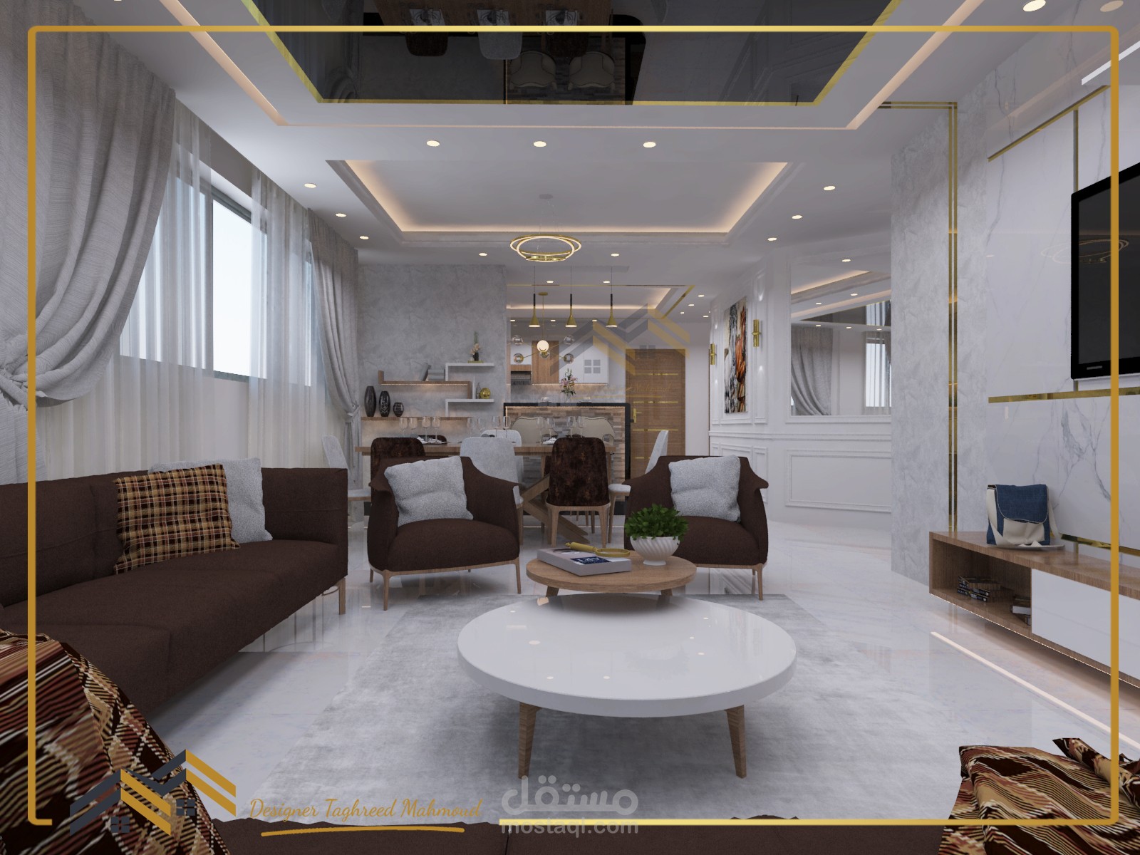 interior desgin living and kitchen | مستقل