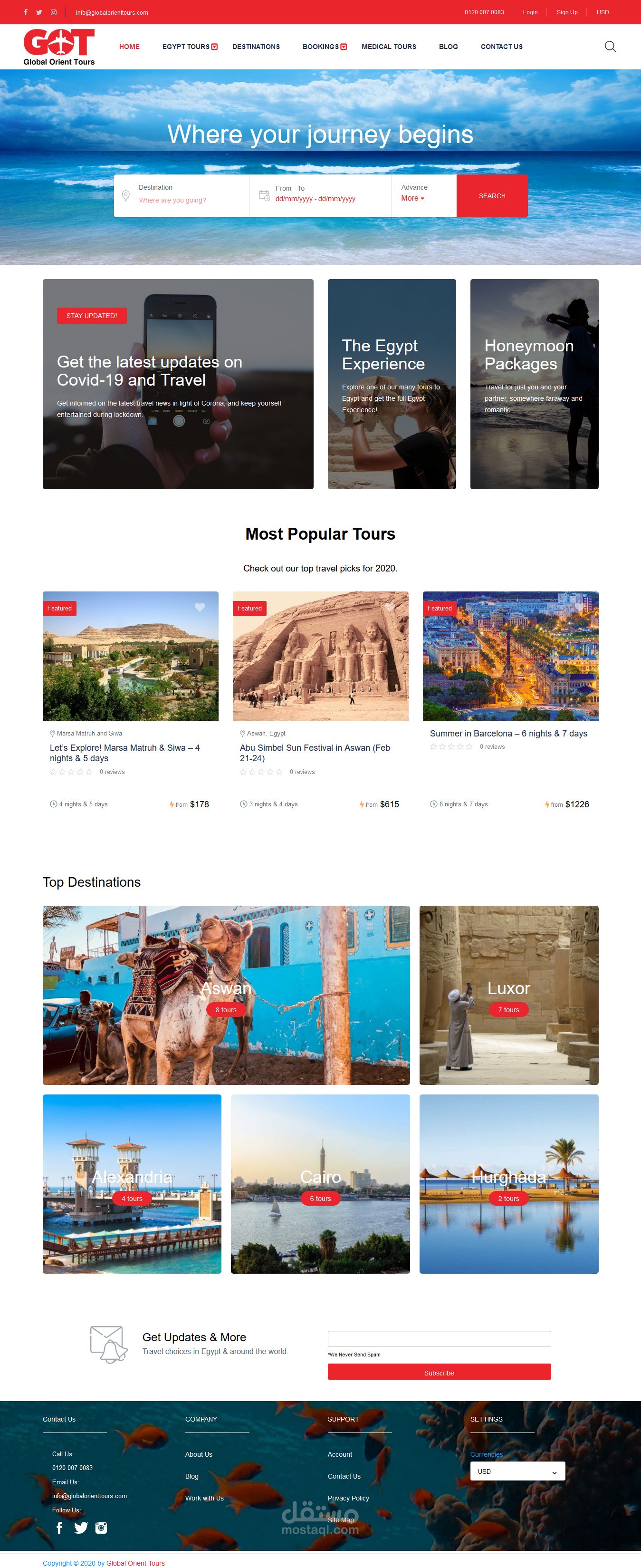 Booking flights and hotels website مستقل