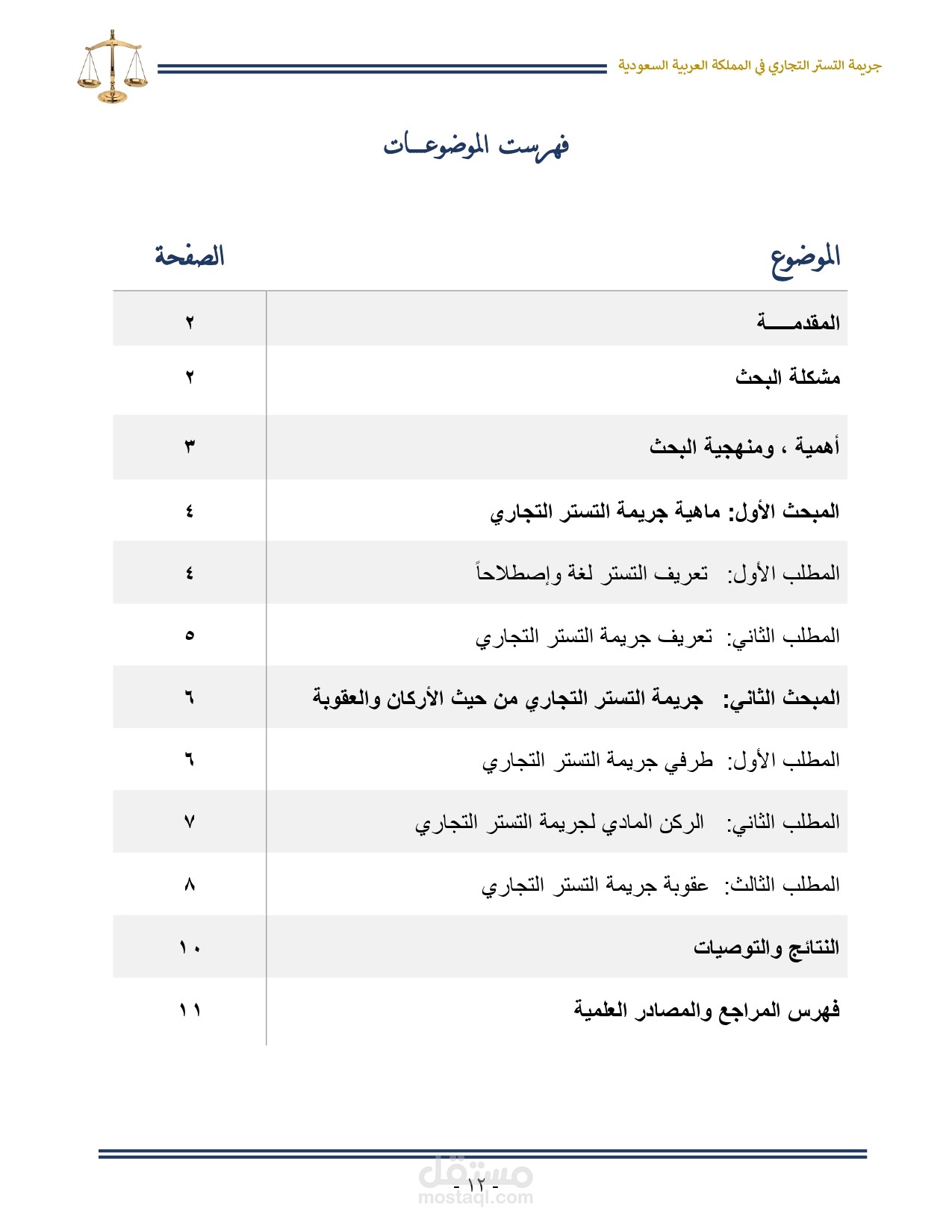 بحث قانوني عن جريمة التستر التجاري في المملكة العربية السعودية مستقل 0711