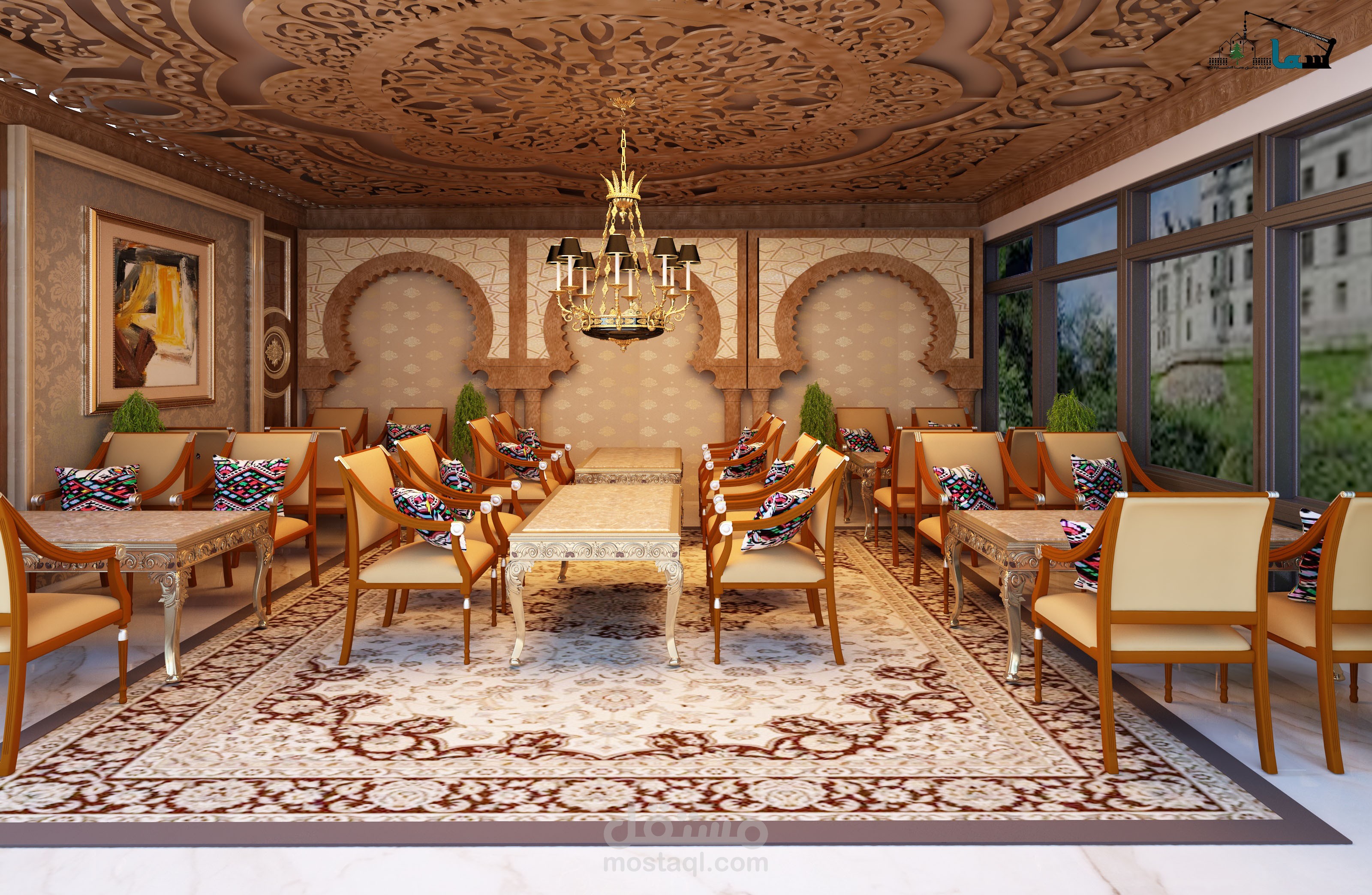 تصميم مطعم علي الطراز الاسلامي | مستقل