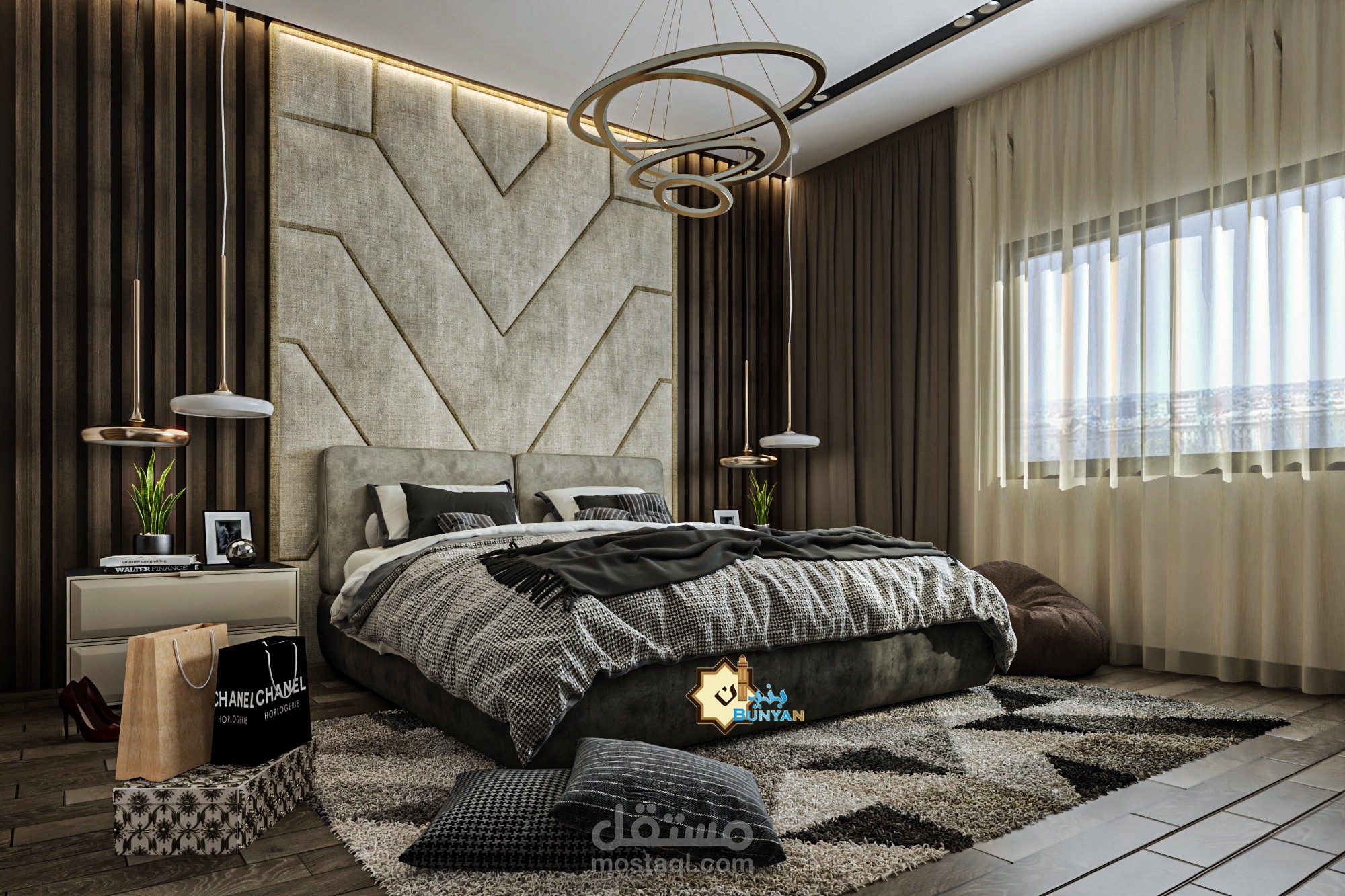 تصميم داخلي لغرفة نوم Bed room | مستقل