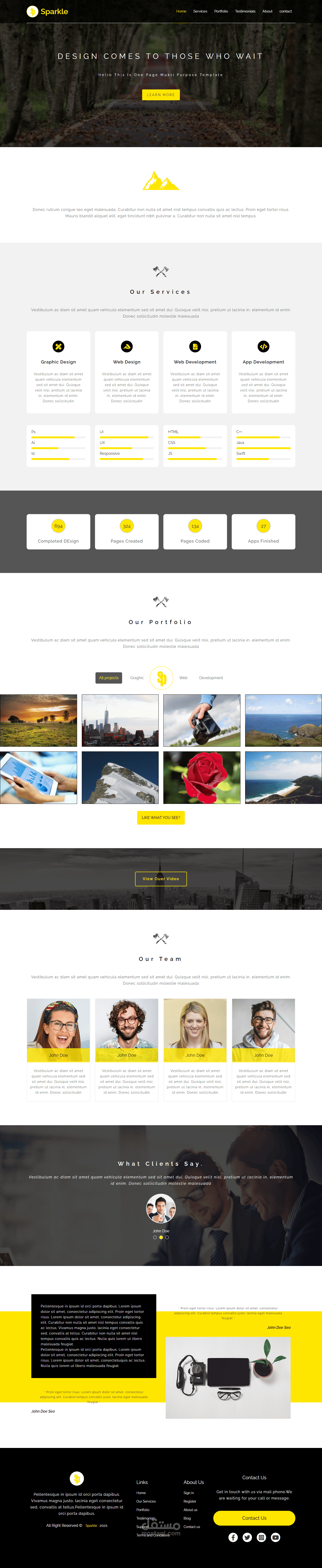 Responsive Template 3 With HTML & CSS | مستقل