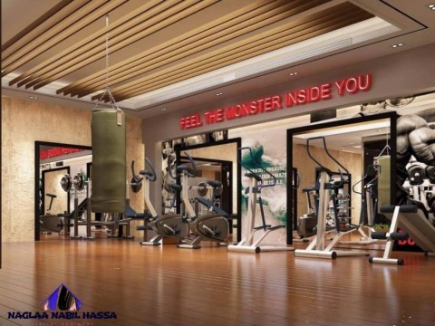 Gym in roof villa