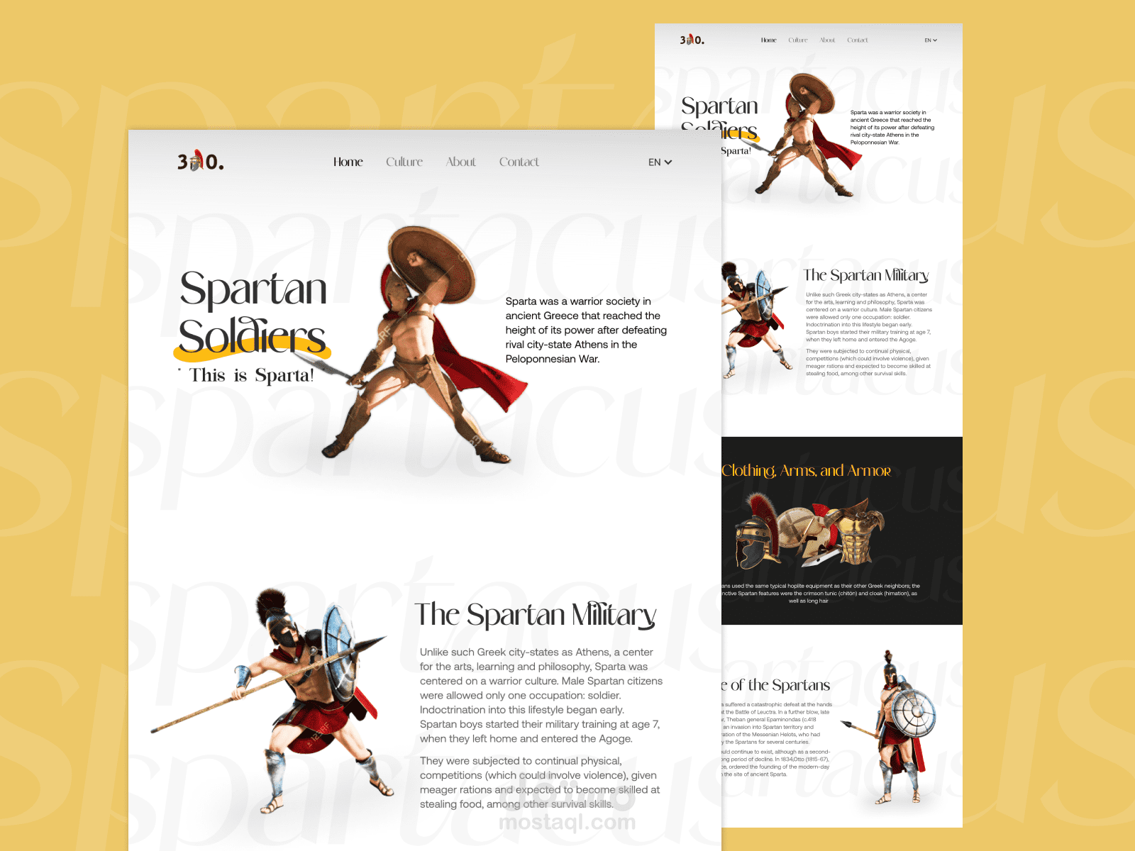 Spartan Landing Page ui design