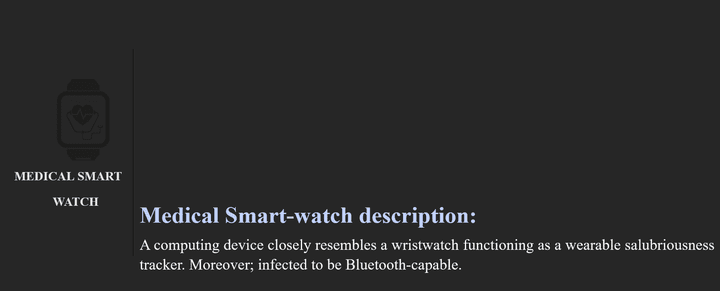 medical smart-watch app description