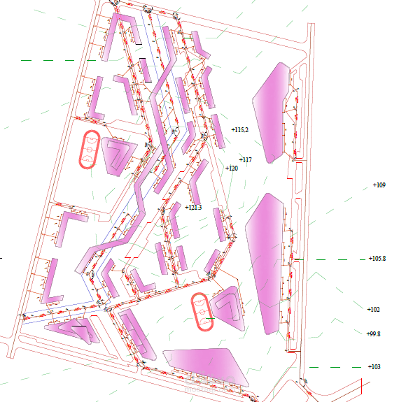 tracé d'assinissement et AEP