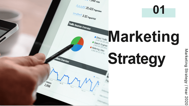 تصميم عرض بوربوينت مميز عن Marketing Strategy باللغة الانجليزية