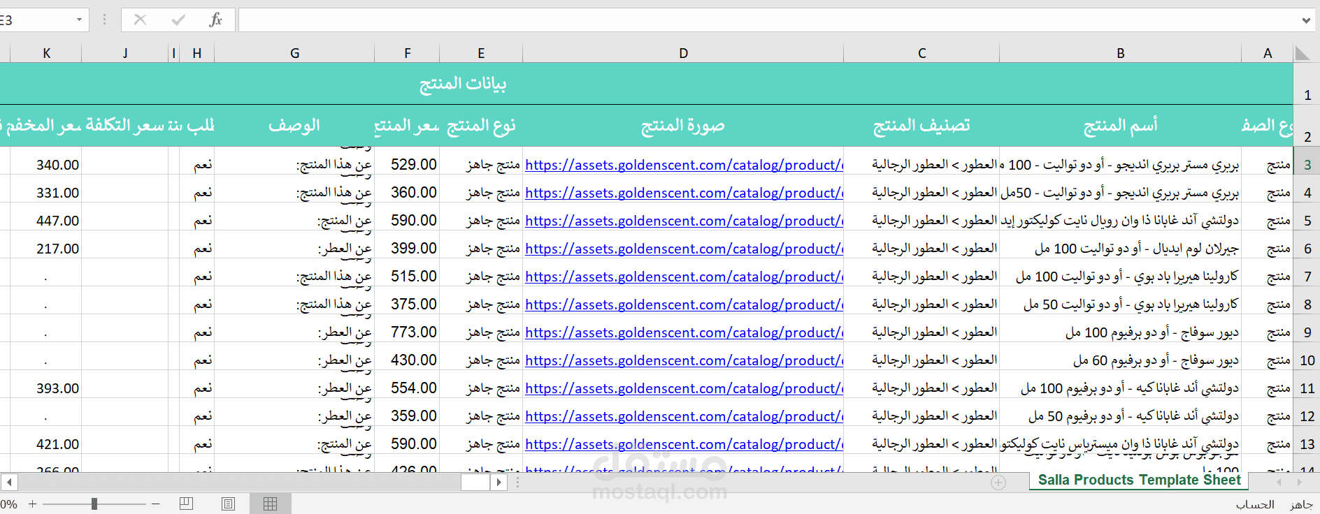 إدخال منتجات متجر العطور على موقع سلة بدقة وسرعة عالية