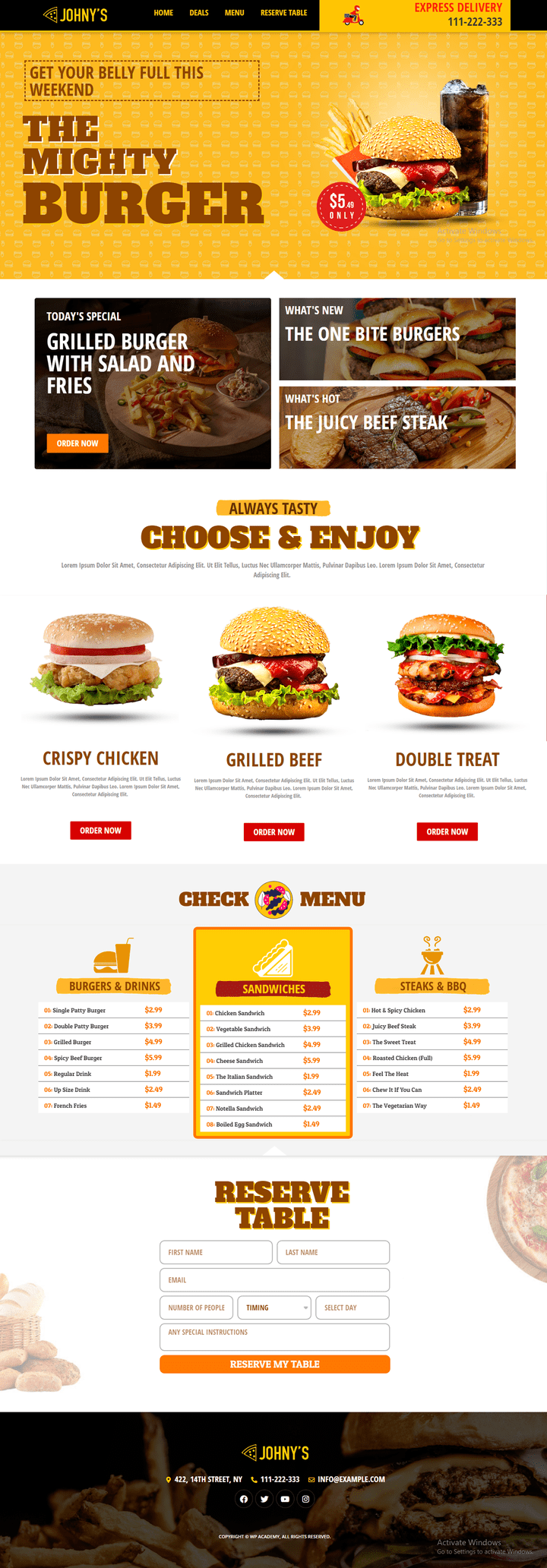 A johny's burger website