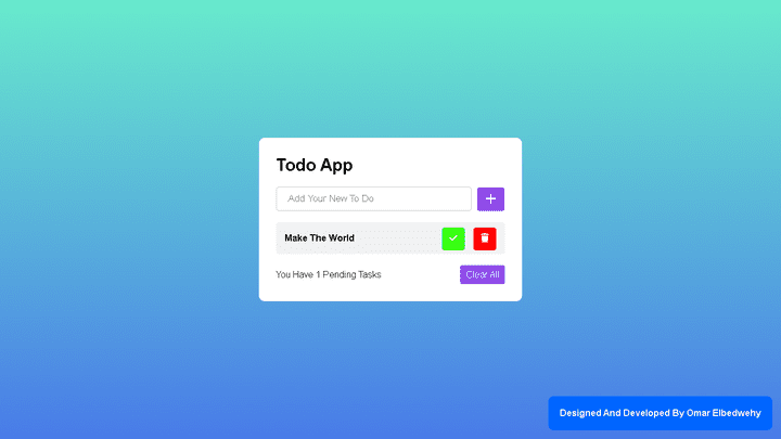 Todo App Save Tasks In Local Storage