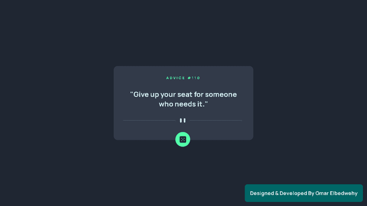 Advice generator app using API